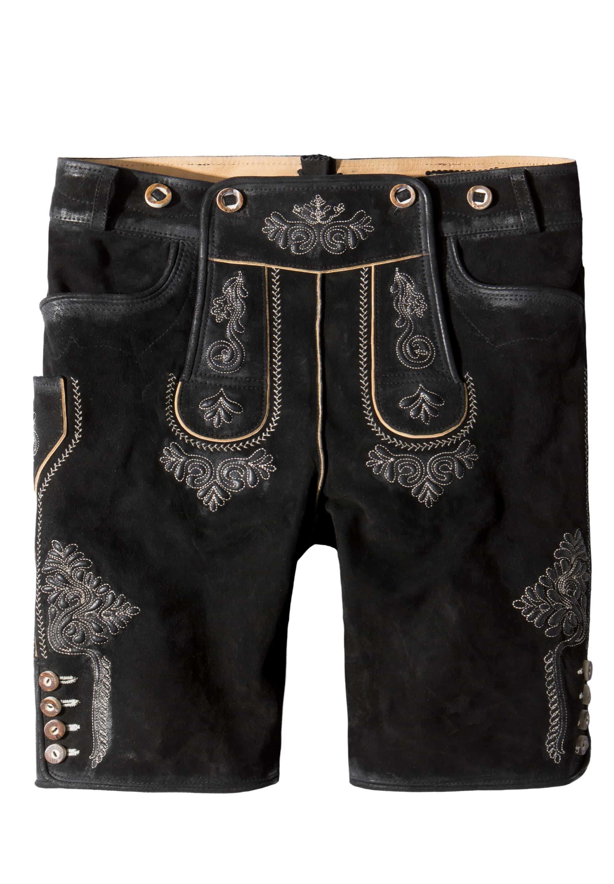 Kurze Lederhose Franz in schwarz